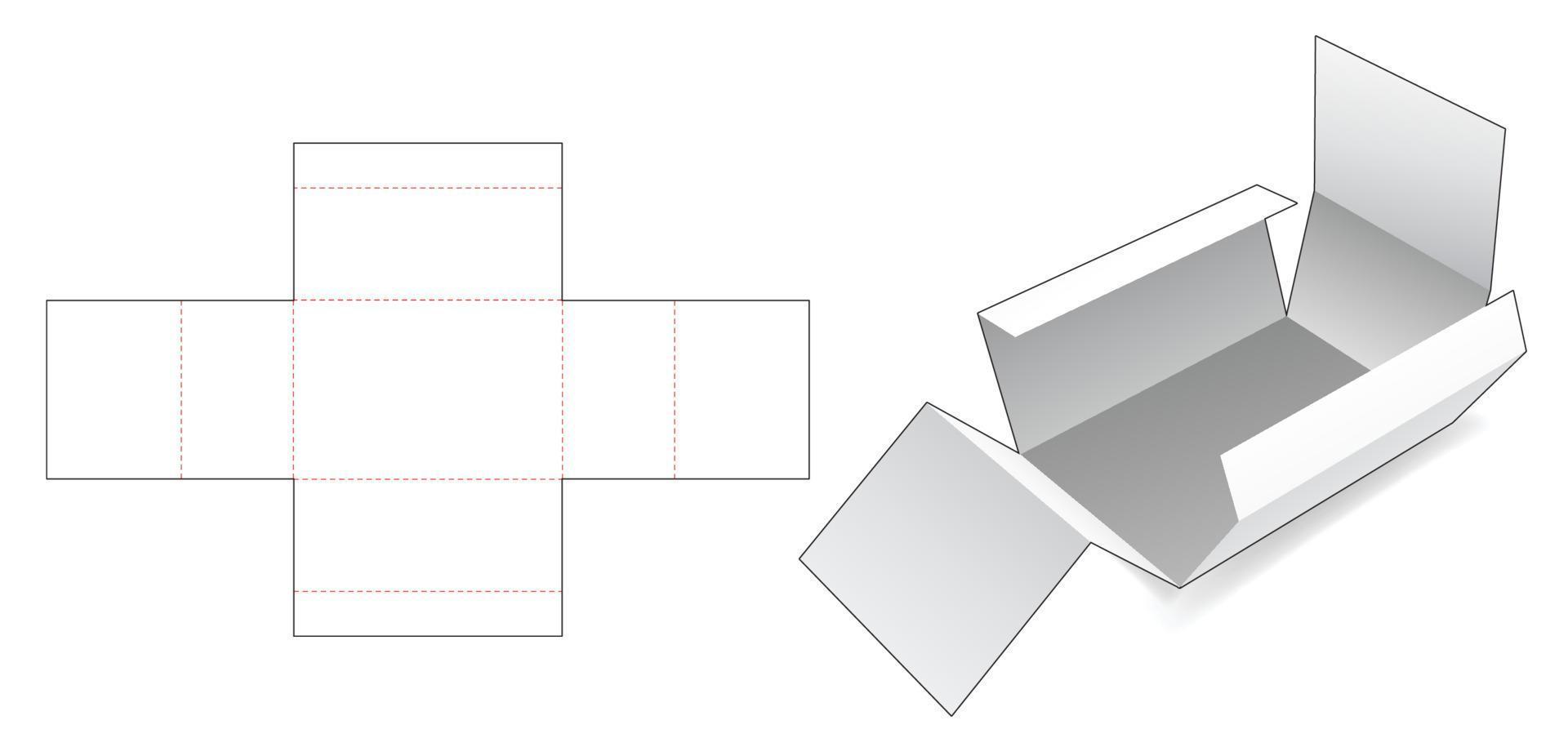 Cardboard wrap packaging die cut template vector