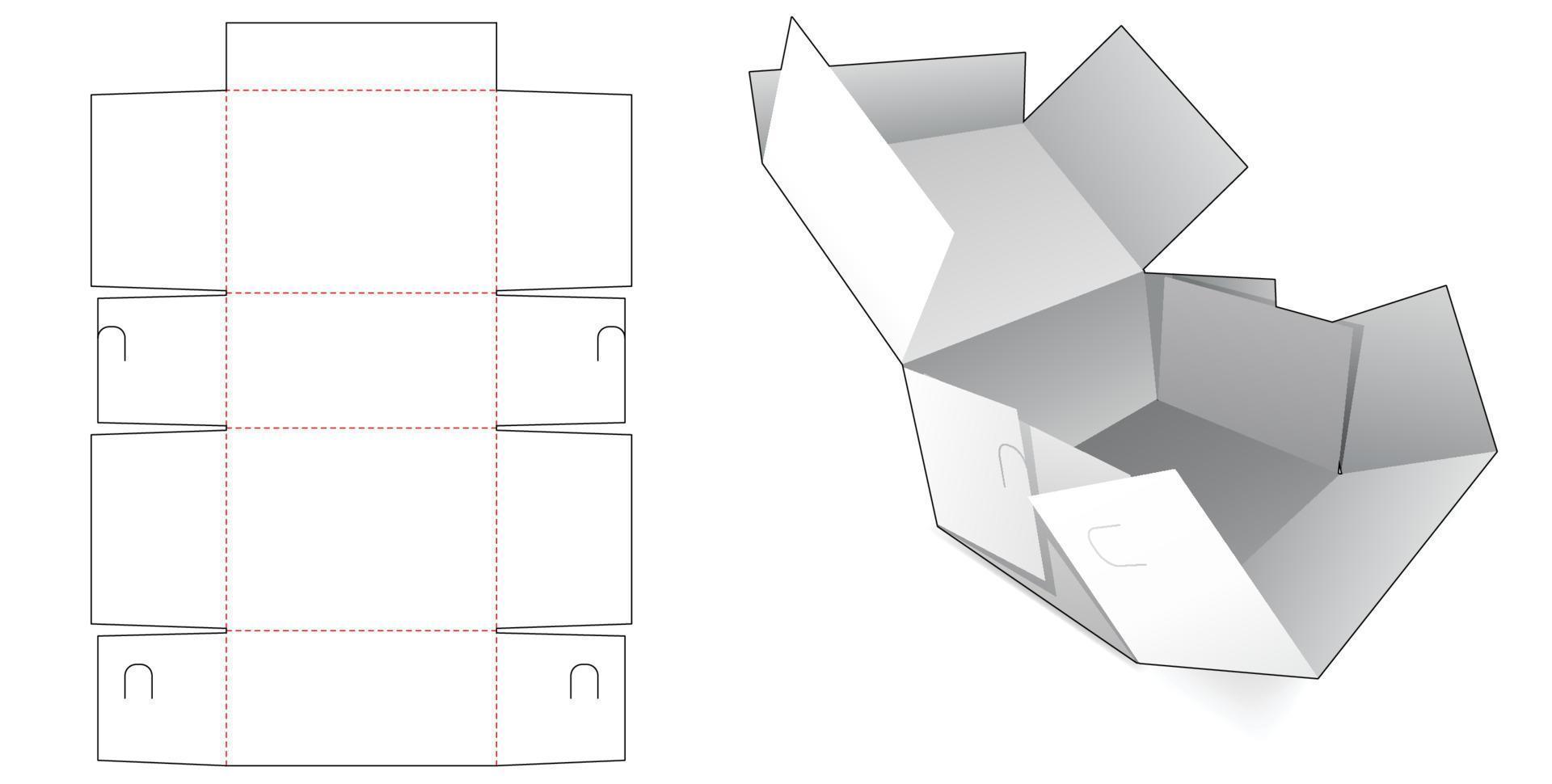 Floding cake box die cut template vector