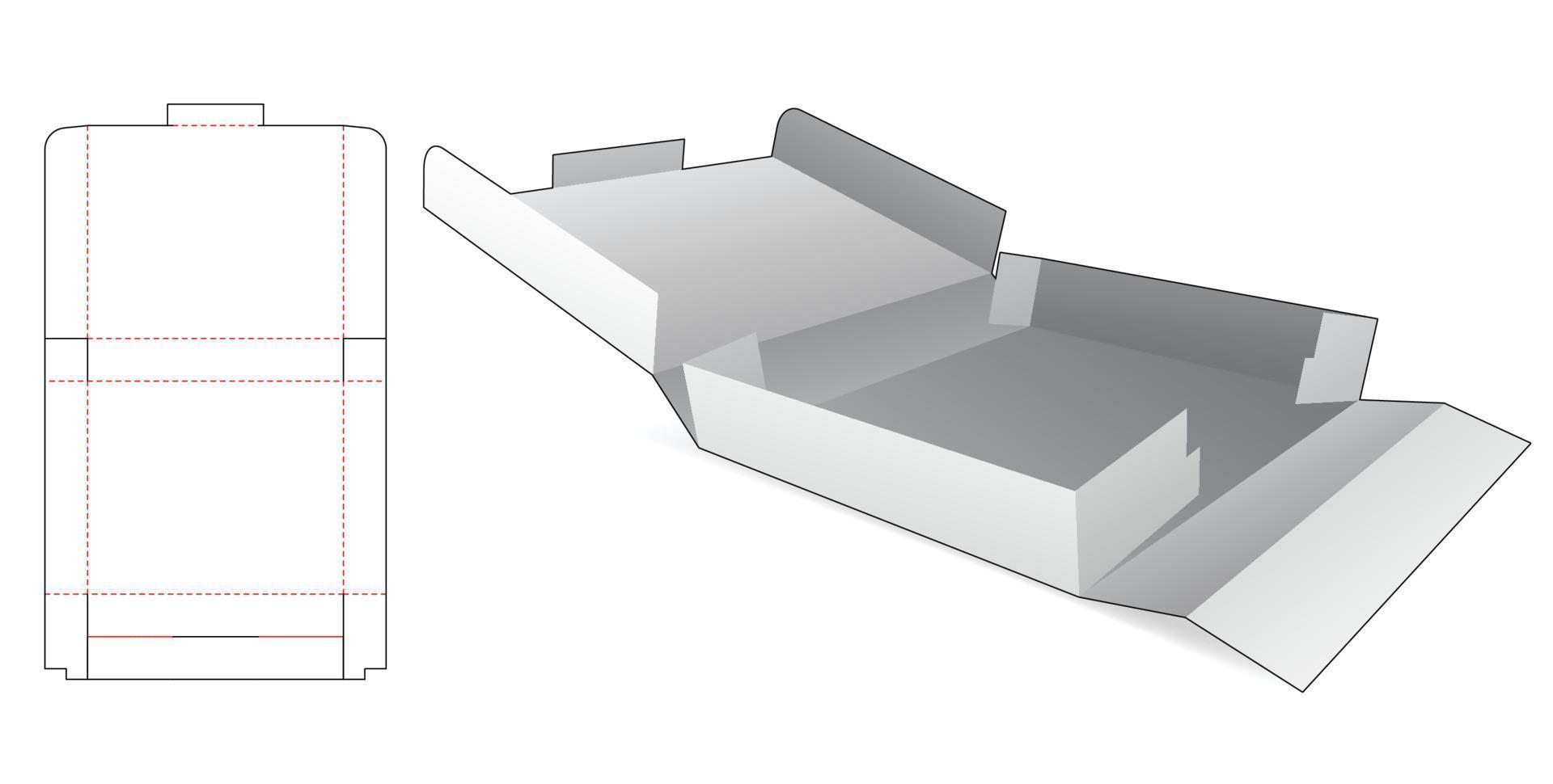 plantilla troquelada de caja de hojalata de panadería plegada vector