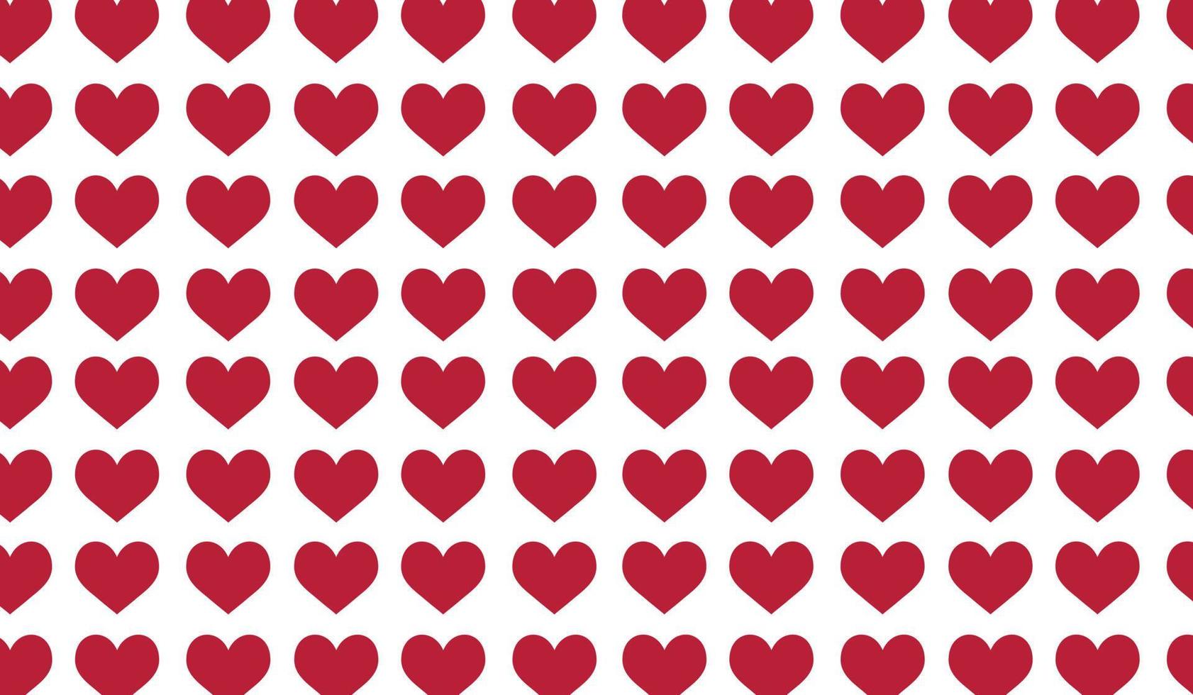 Red hearts on white background seamless pattern for Valentine's Day vector
