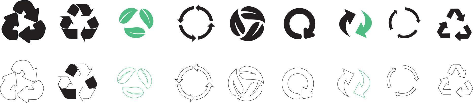 Recycling icon set. Vector illustration