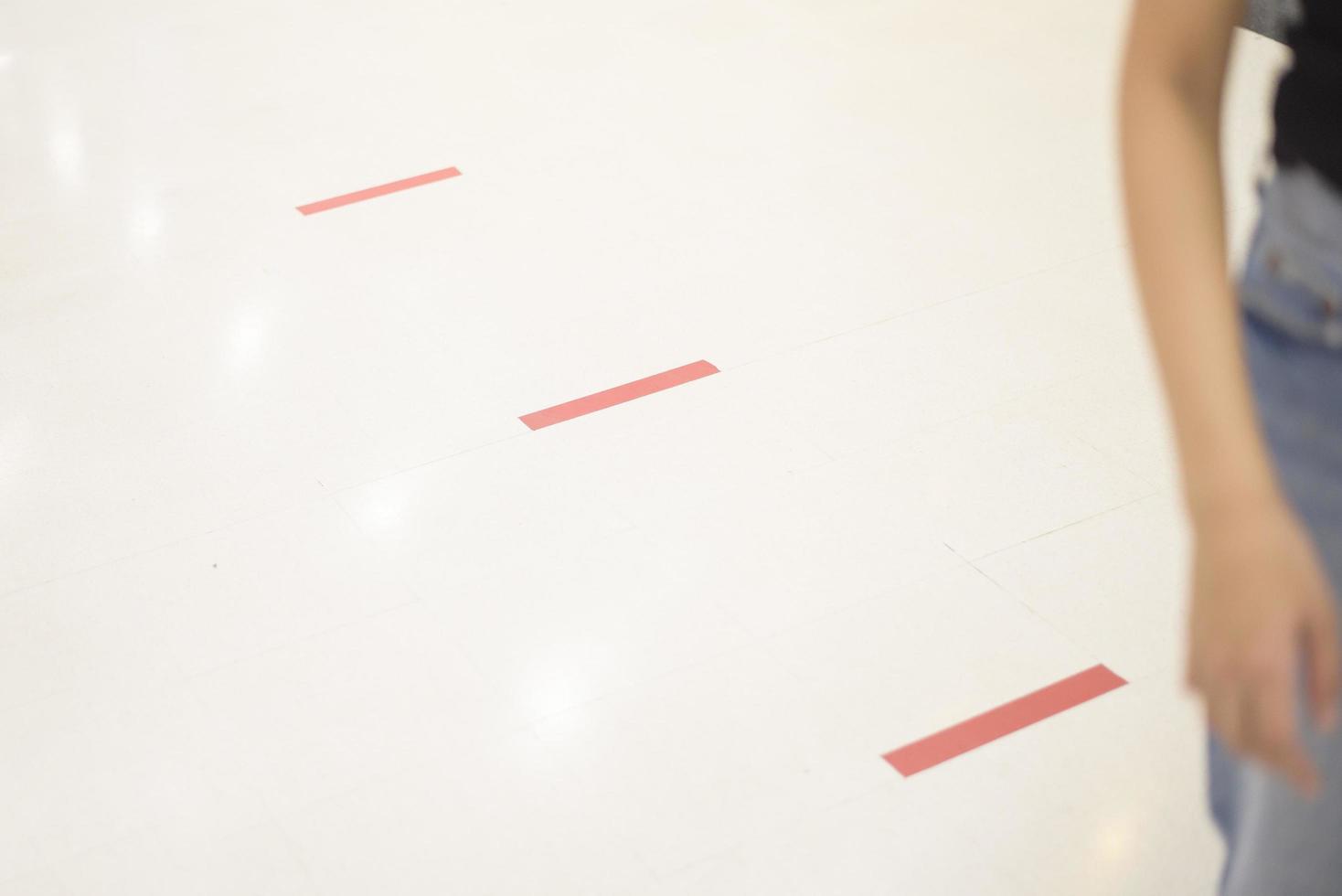 social distancing measure for COVID-19 prevention in shopping center ,Thailand photo