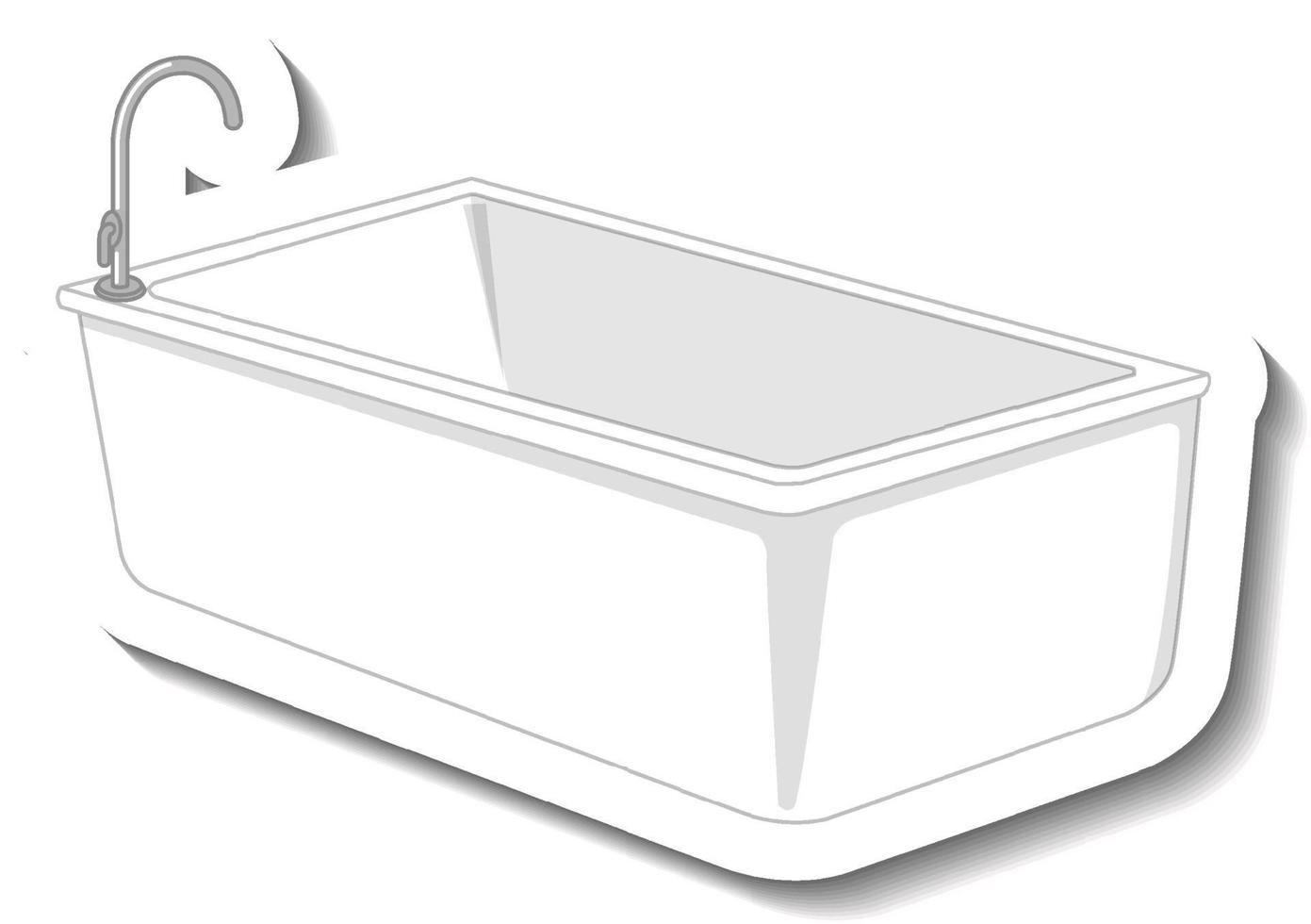 White bathtub isolated on white background vector