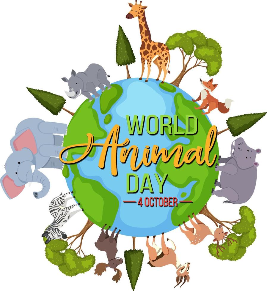 World Animal Day banner with wild animals standing on earth 5132827 Vector Art at Vecteezy World Animal Day banner with wild animals standing on earth 5132827 Vector Art at Vecteezy
