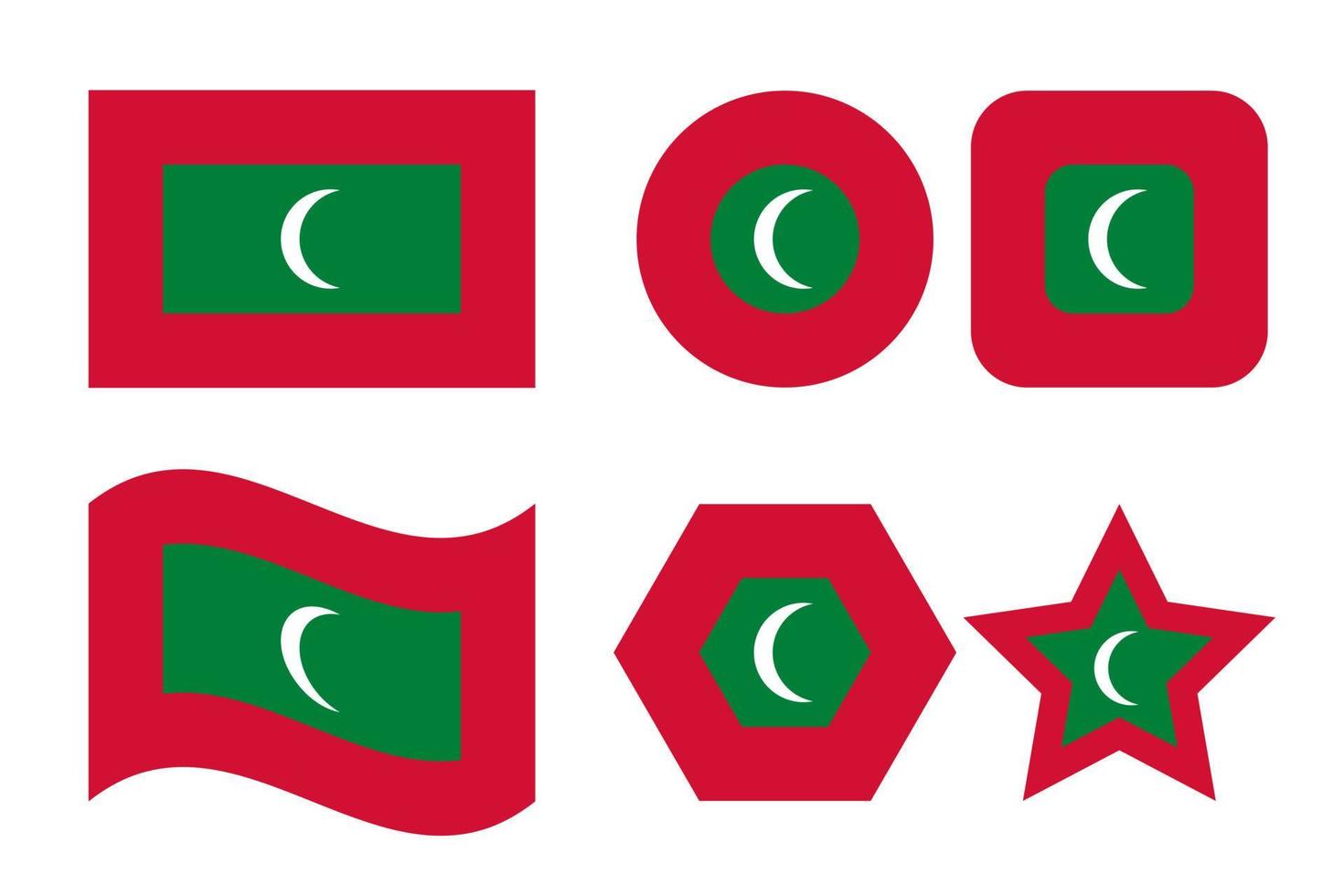 Maldives flag simple illustration for independence day or election vector