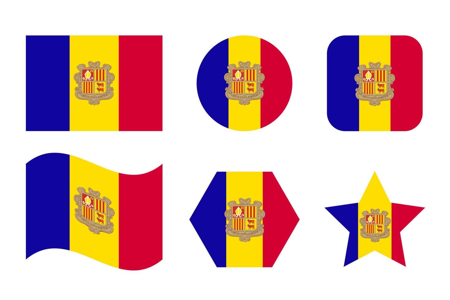 Andorra flag simple illustration for independence day or election vector