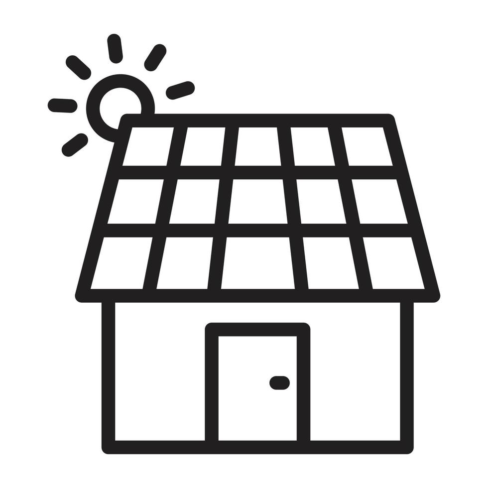 Ecology solar home icon set vector