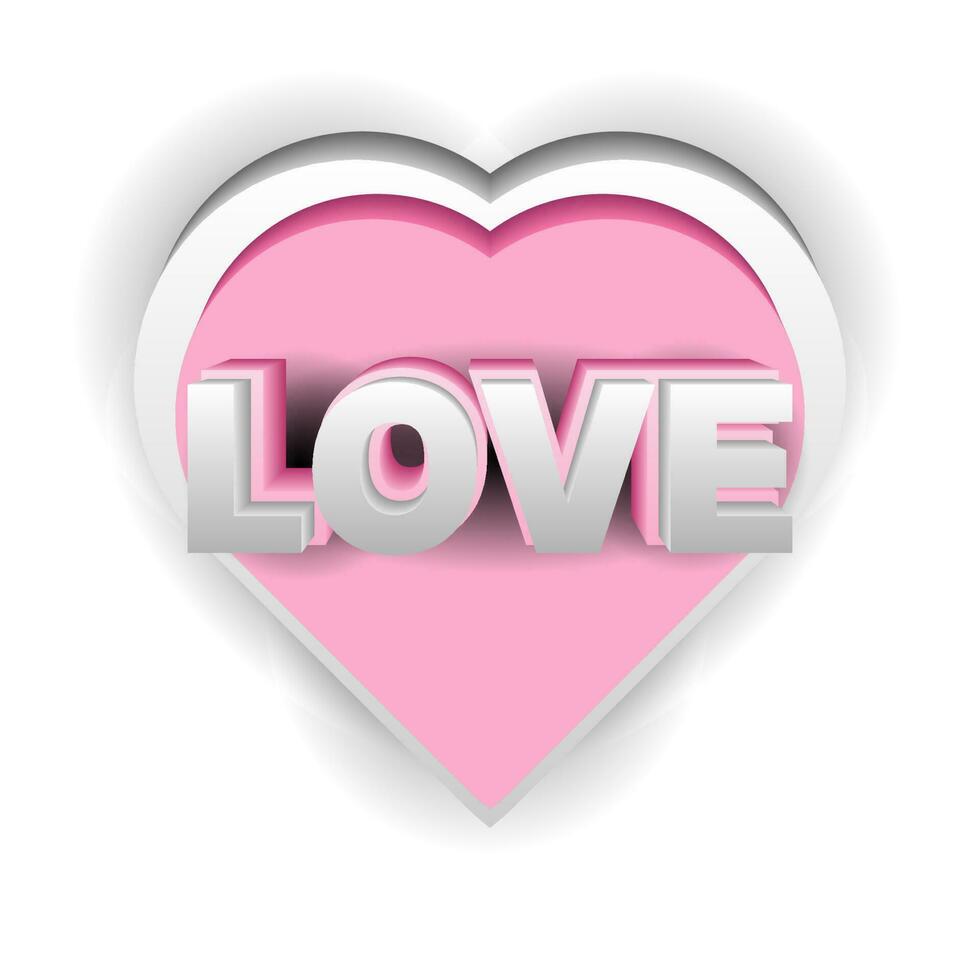 3d love vector illustration design with heart object