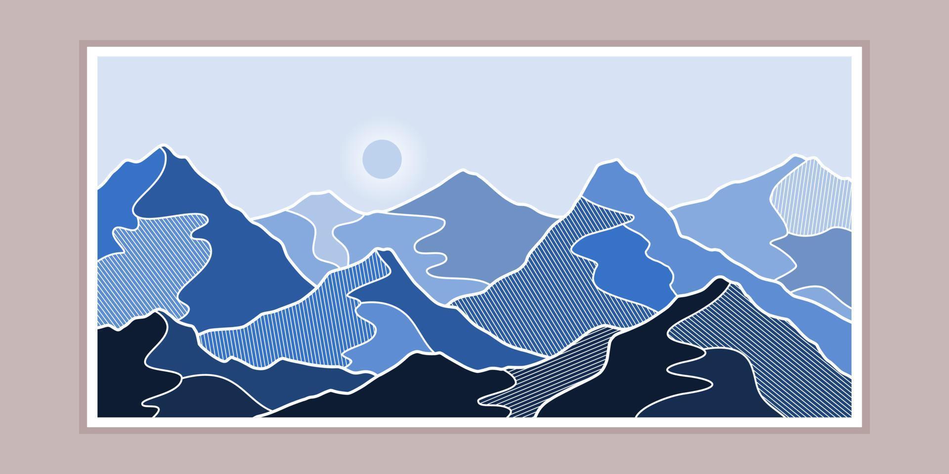 abstract mountain painting, Abstract background, Premium Vector