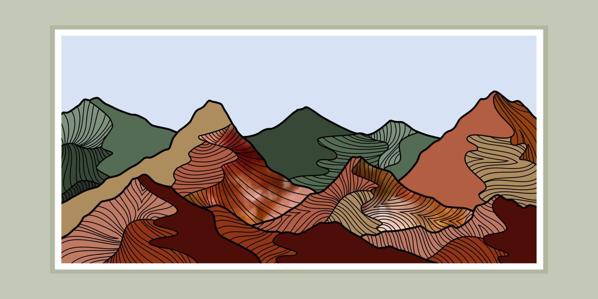 abstract mountain painting, Abstract background, Premium Vector