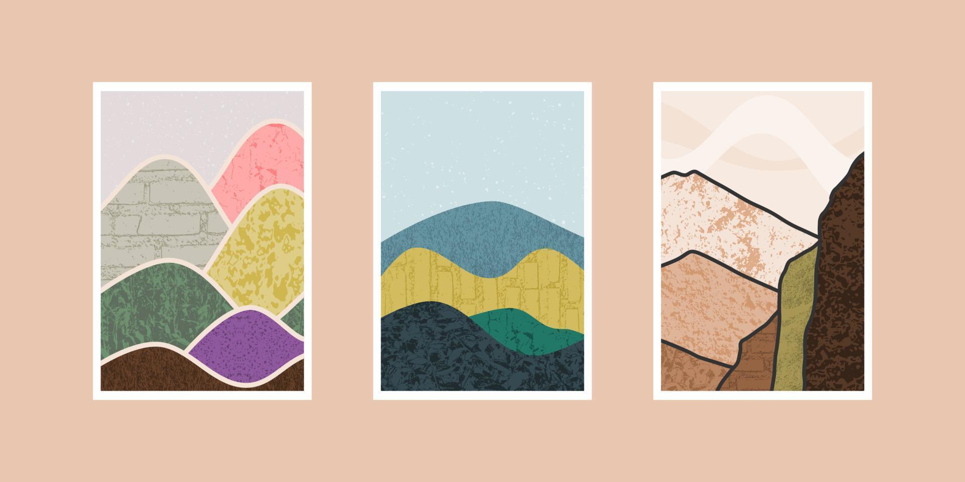 abstract mountain painting, Abstract background, Premium Vector