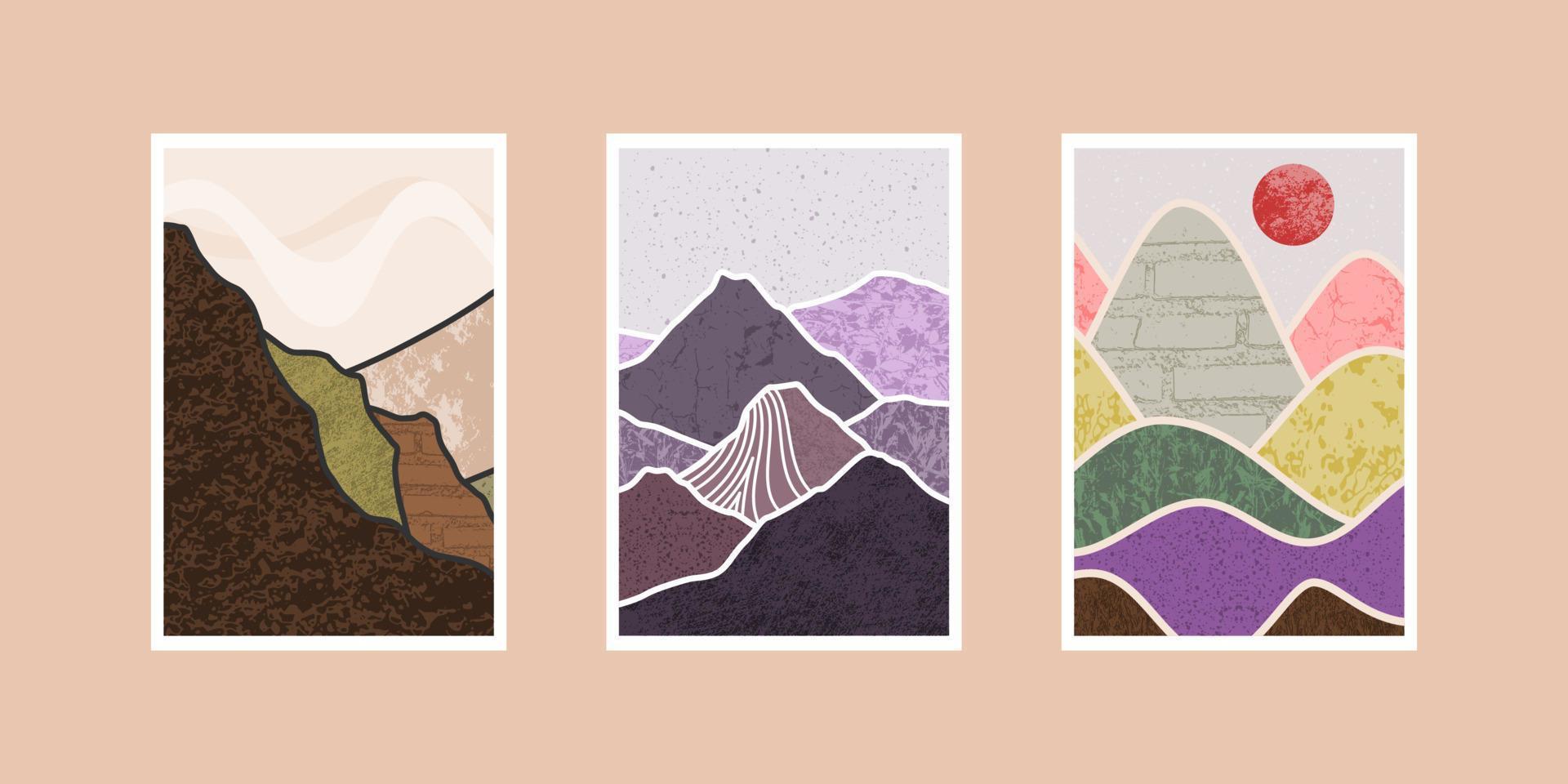 abstract mountain painting, Abstract background, Premium Vector