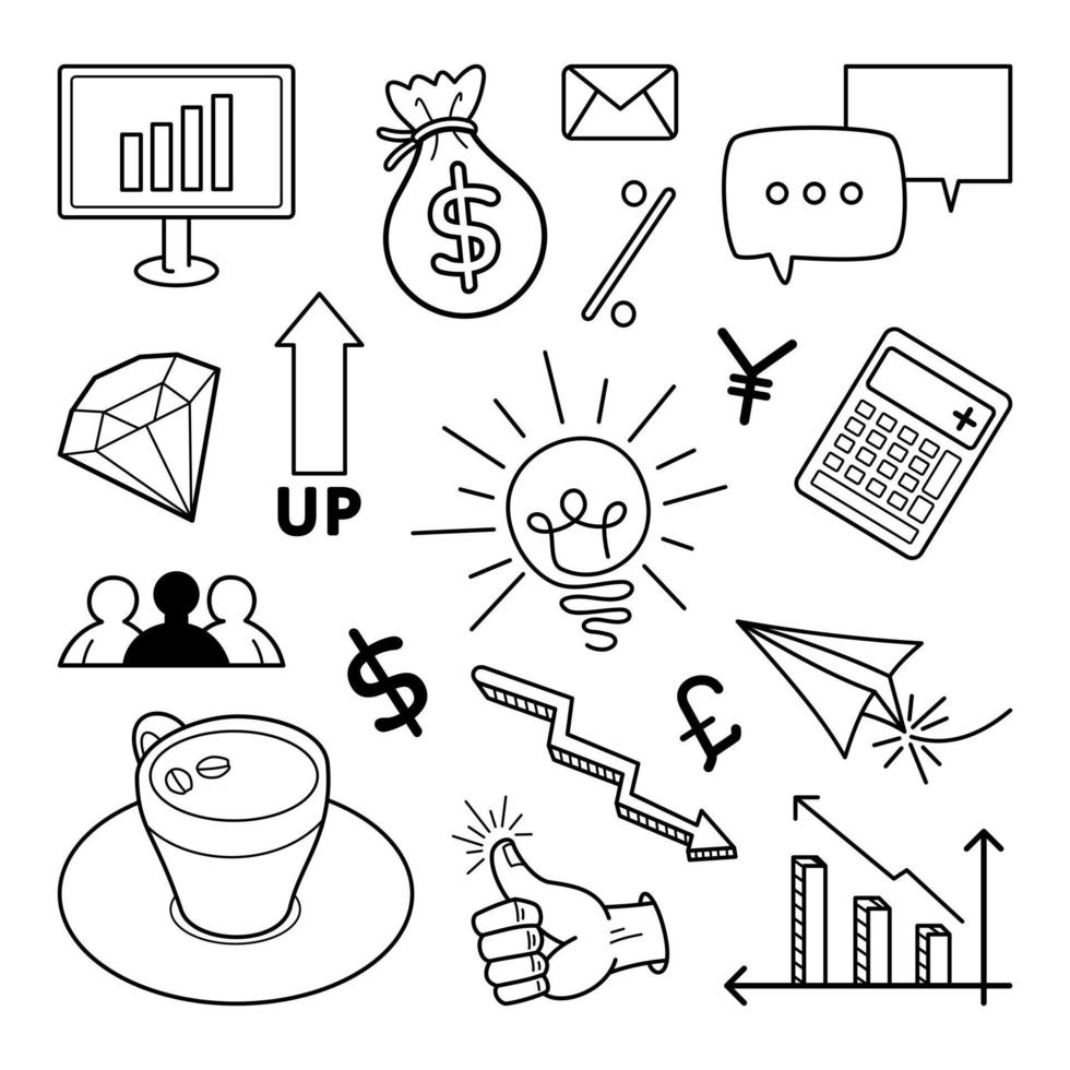 vector doodles of business plans and business ideas.