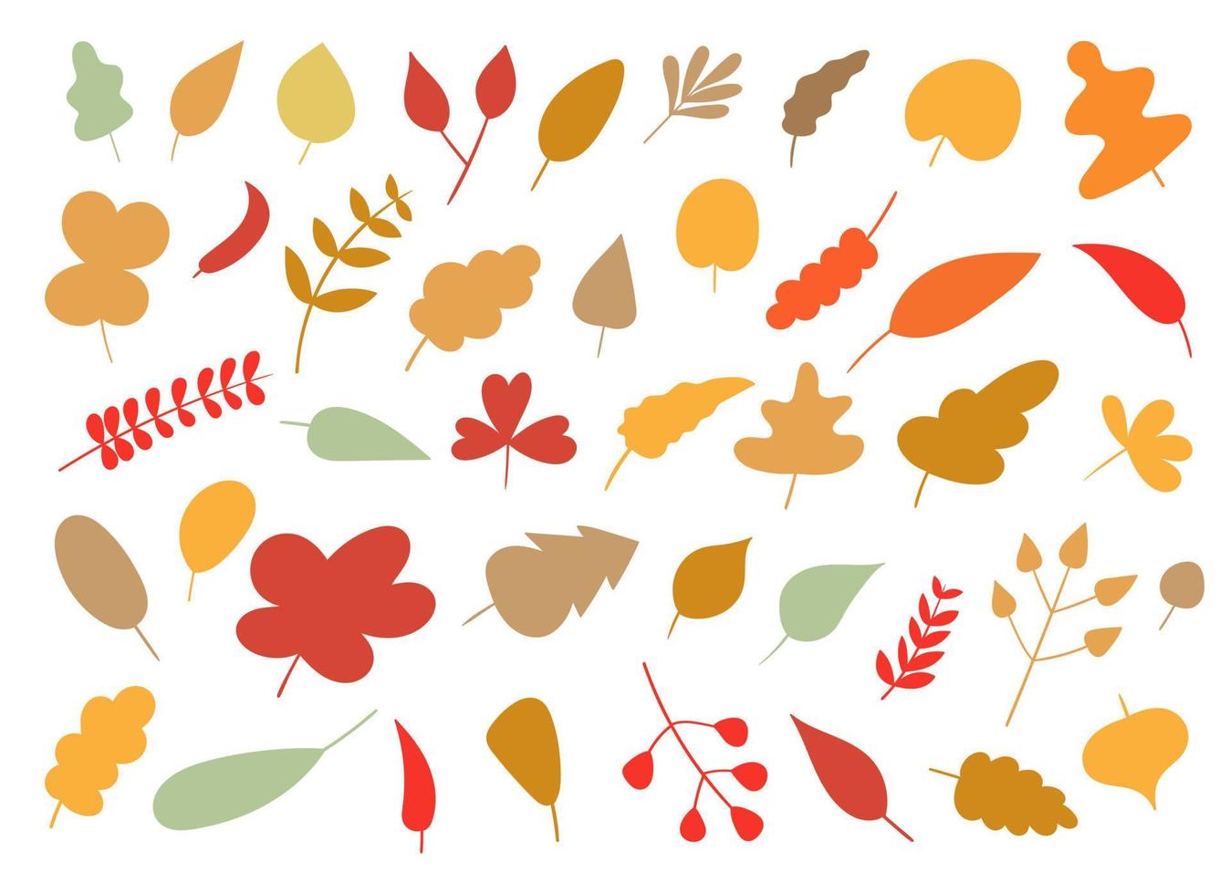 Ilustración de diseño de vector de hoja de otoño aislado sobre fondo blanco