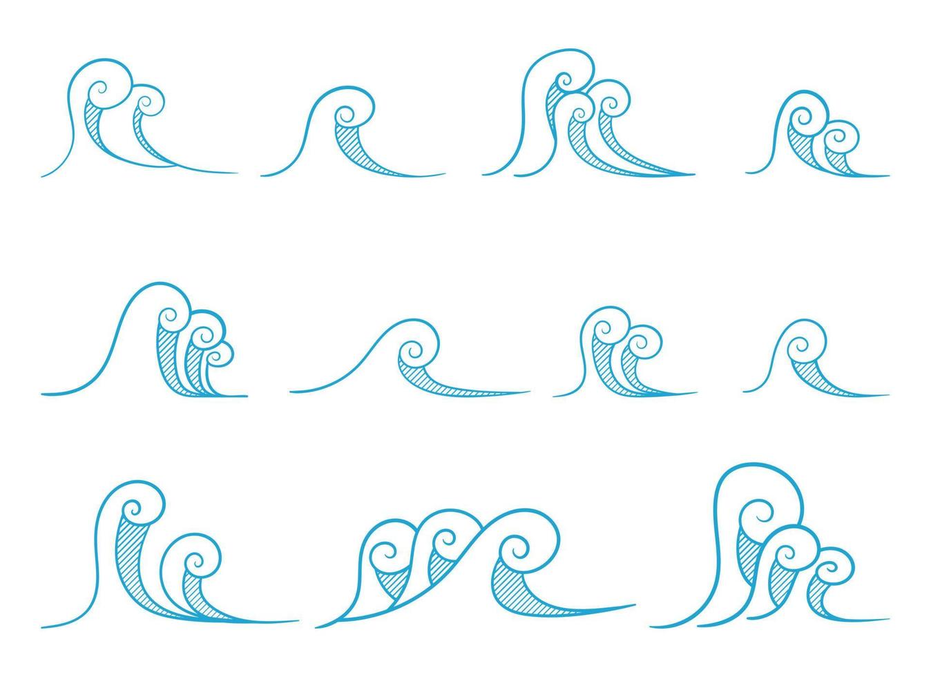 Wave icon set vector design illustration isolated on background