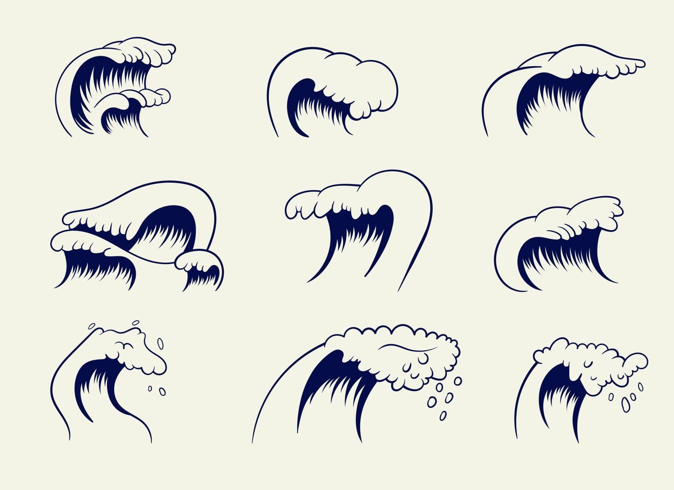 Wave icon set vector design illustration isolated on background