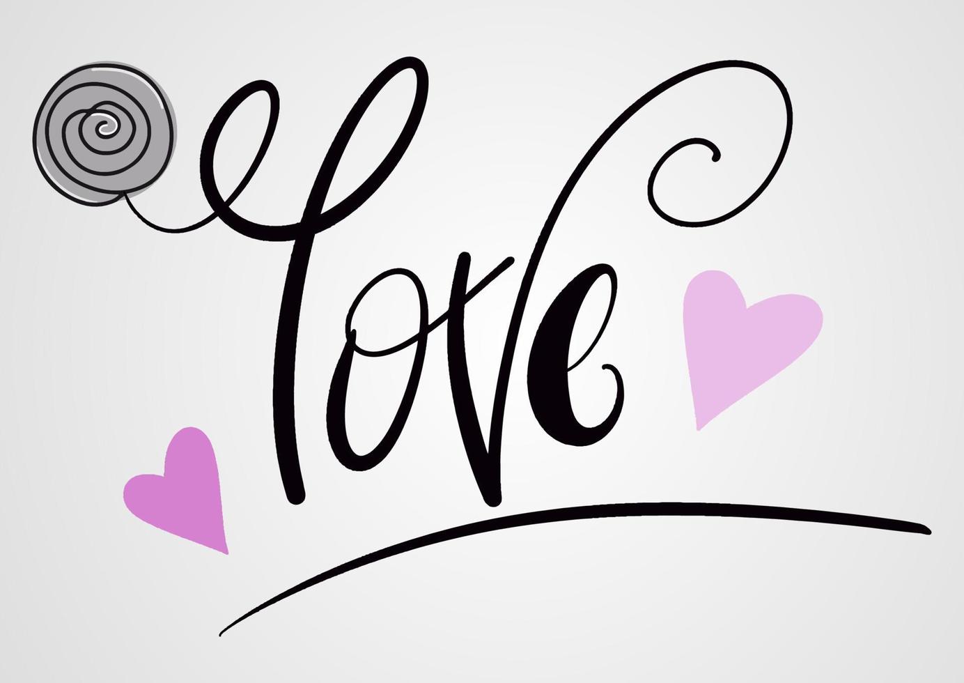 Hand drawn design and lettering for Valentines Day vector