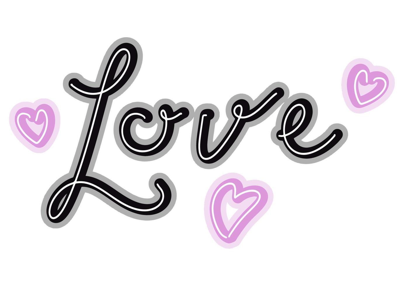 decorative hand drawn lettering for Valentines Day vector