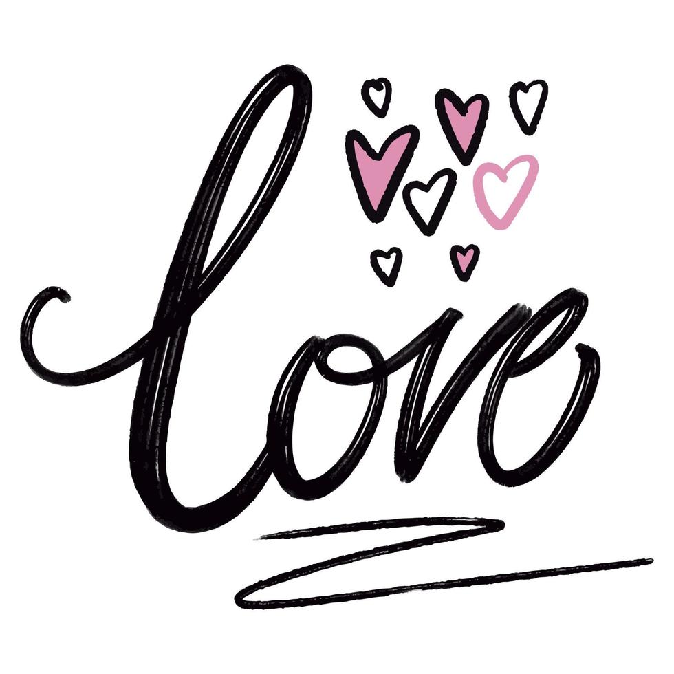 hand drawn lettering design for Valentines Day vector