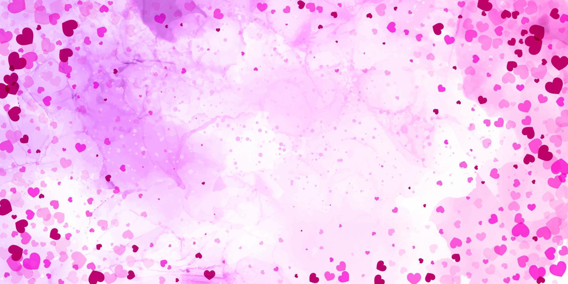 watercolour hearts banner for Valentines Day vector