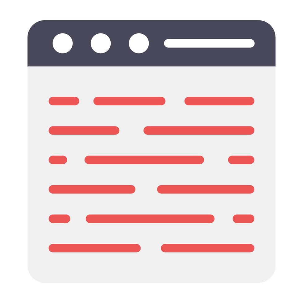 A page with on web page showing content writing vector