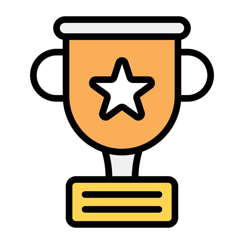 icono de diseño plano de un trofeo de ganadores vector