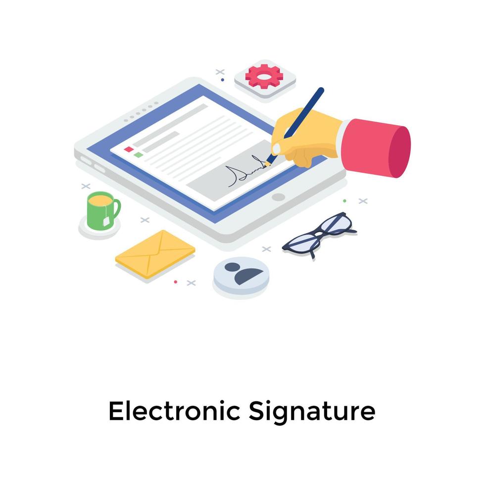 conceptos de firma electronica vector