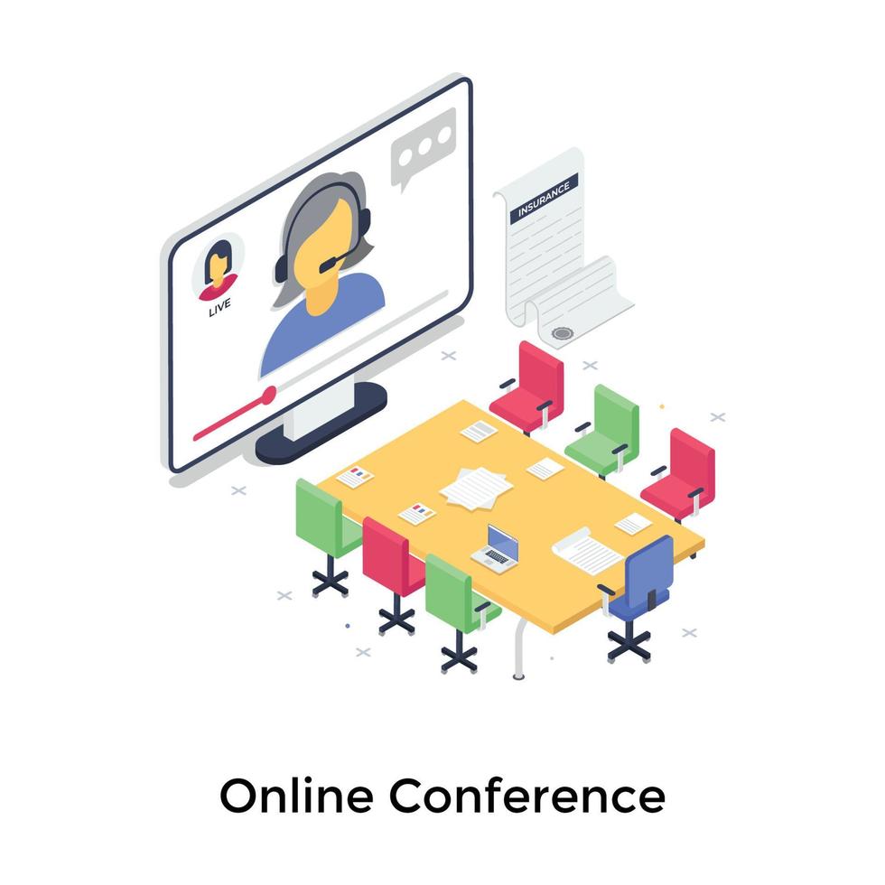 Online Conference Concepts vector