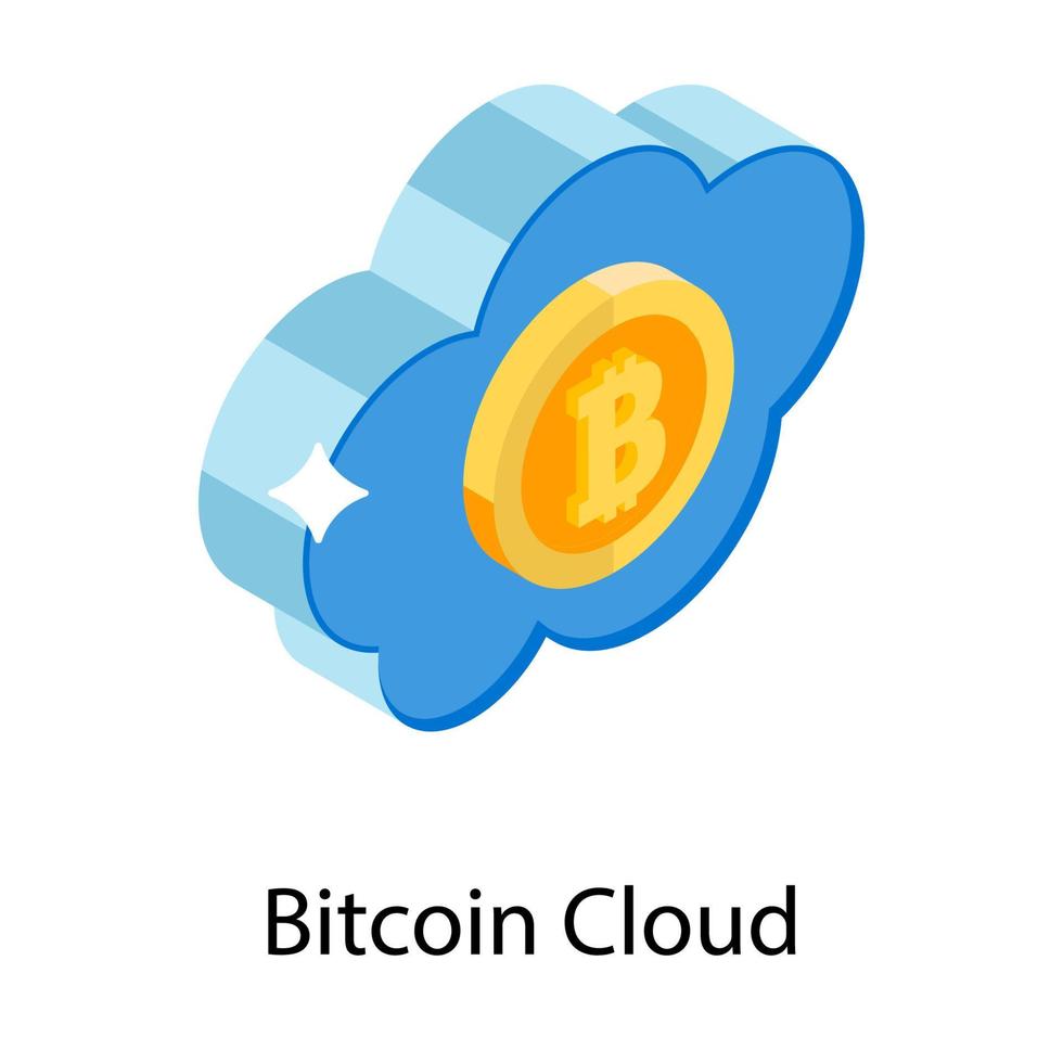 conceptos de nube de bitcoin vector