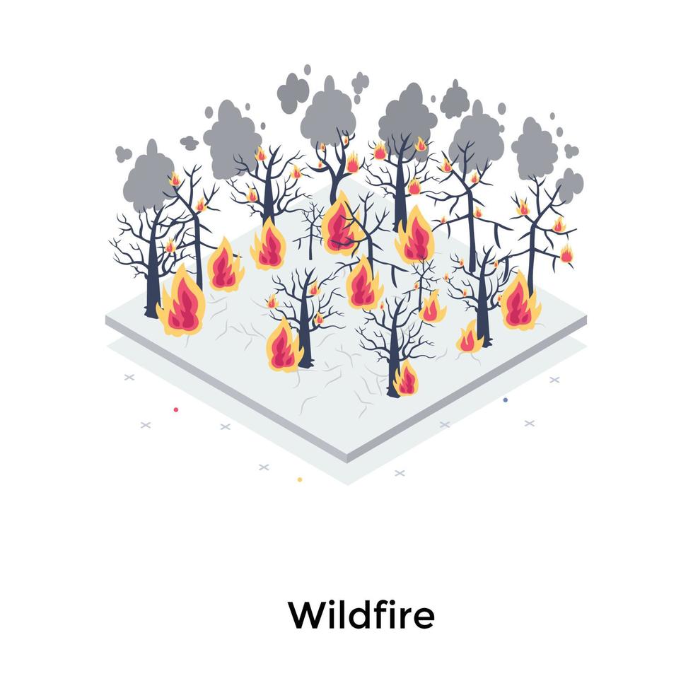 Trendy Wildfire Concepts vector