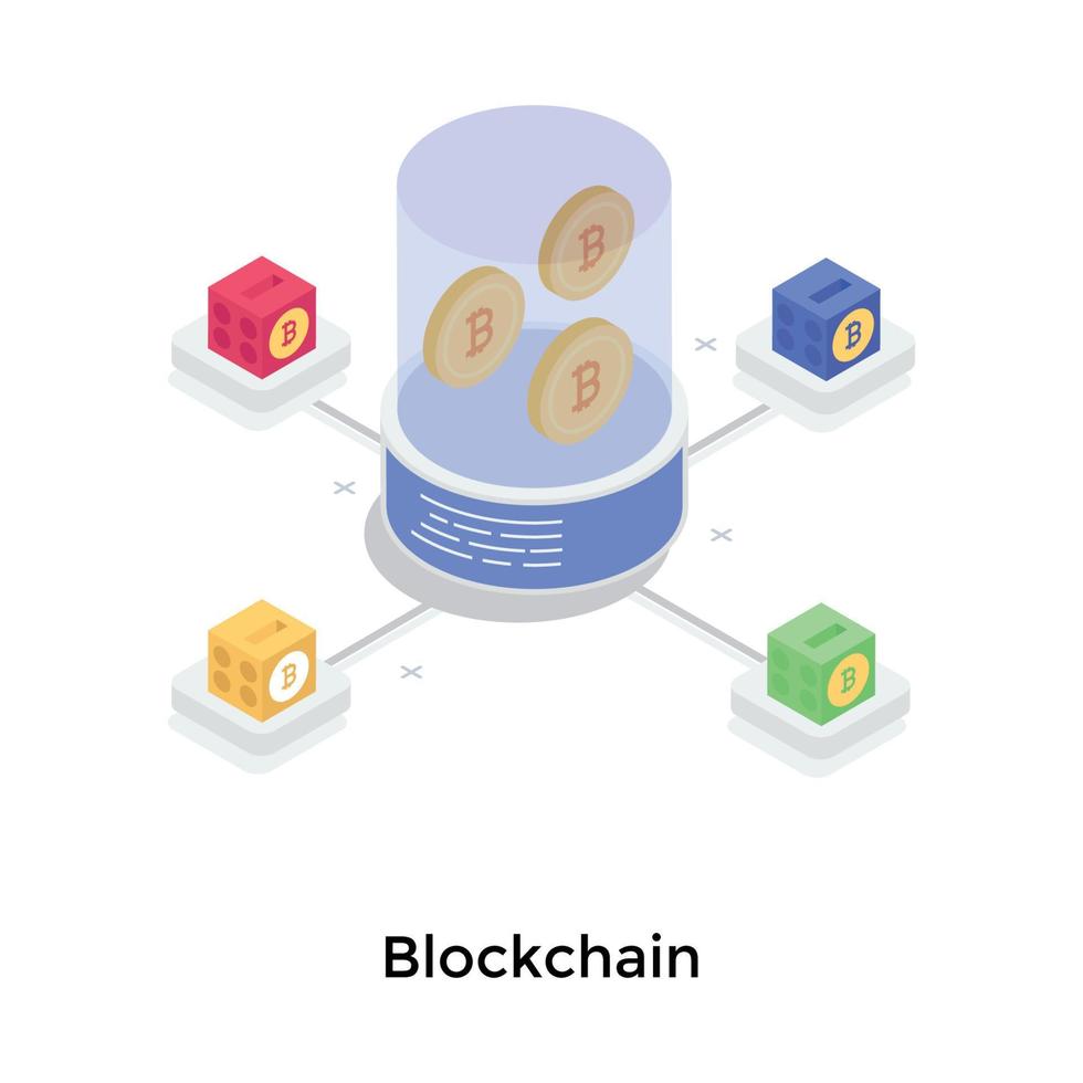 Trendy Blockchain Concepts vector