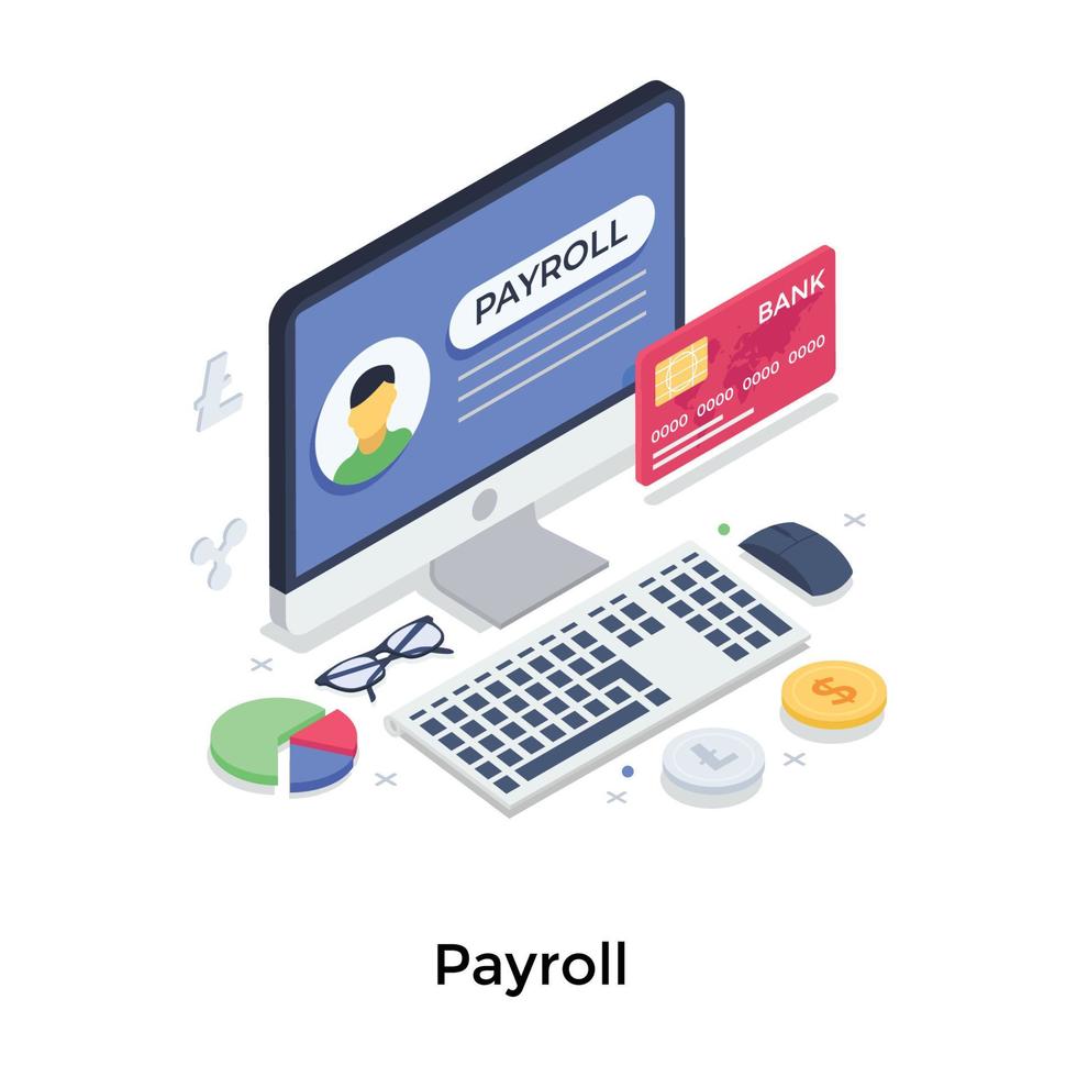 Trendy Payroll Concepts vector