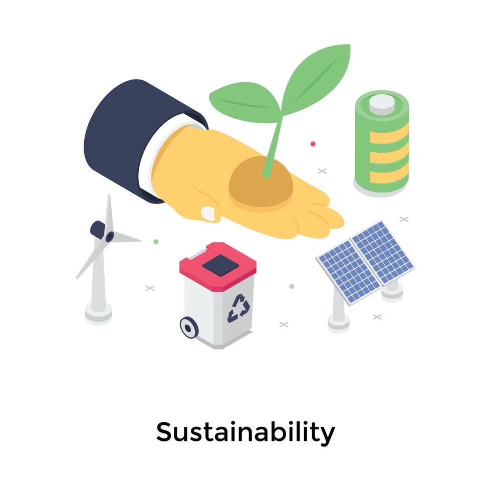 Trendy Sustainability Concepts vector