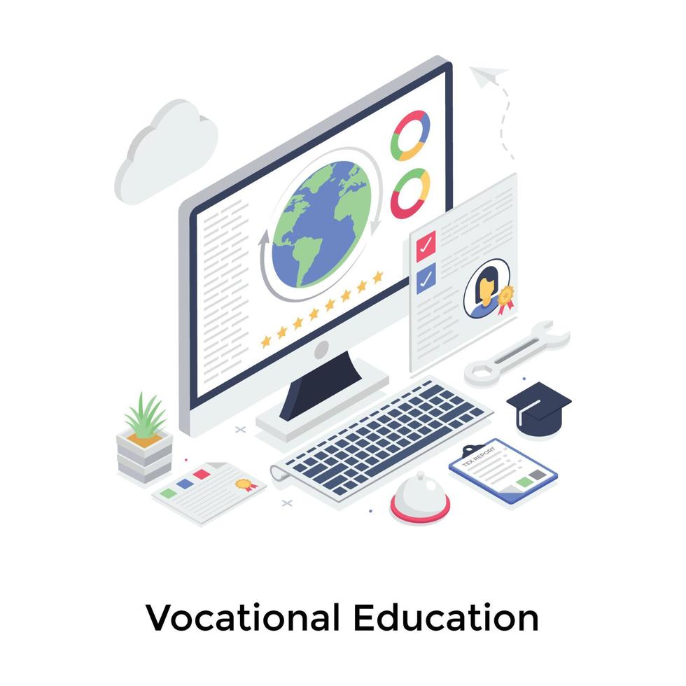 conceptos de educación vocacional vector