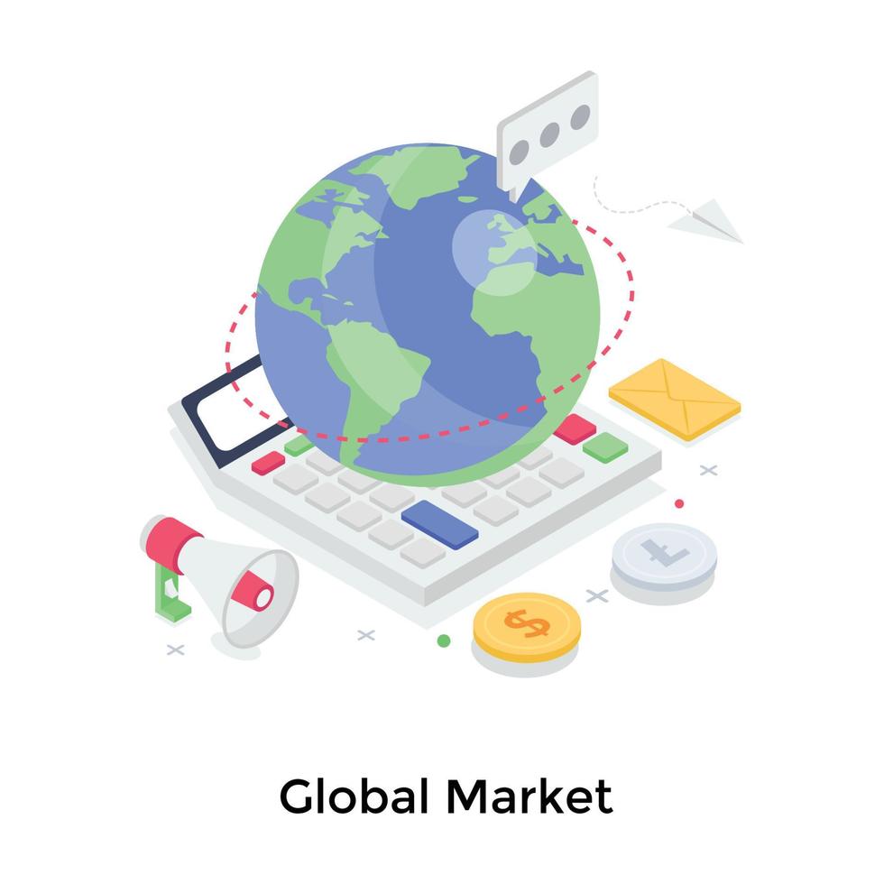 conceptos de mercado global vector