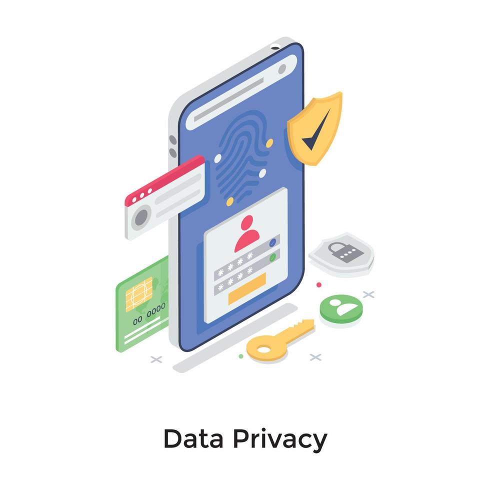 conceptos de privacidad de datos vector