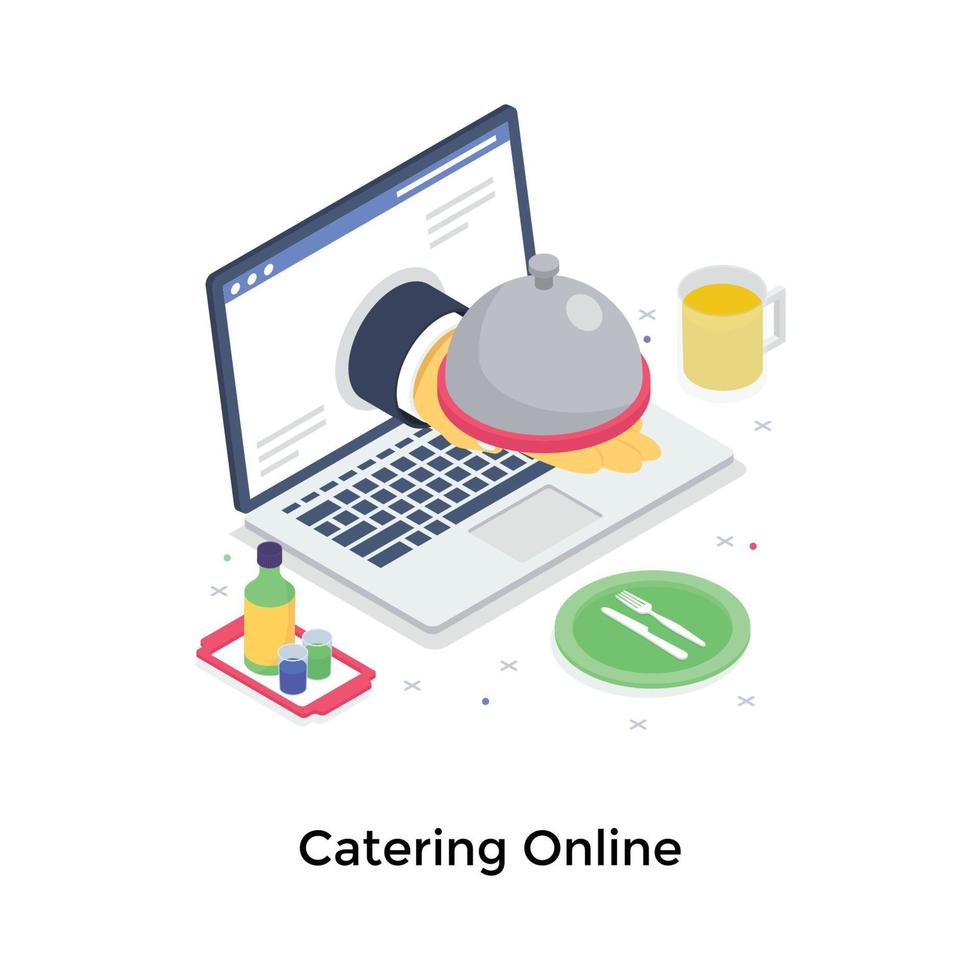conceptos de catering en línea vector