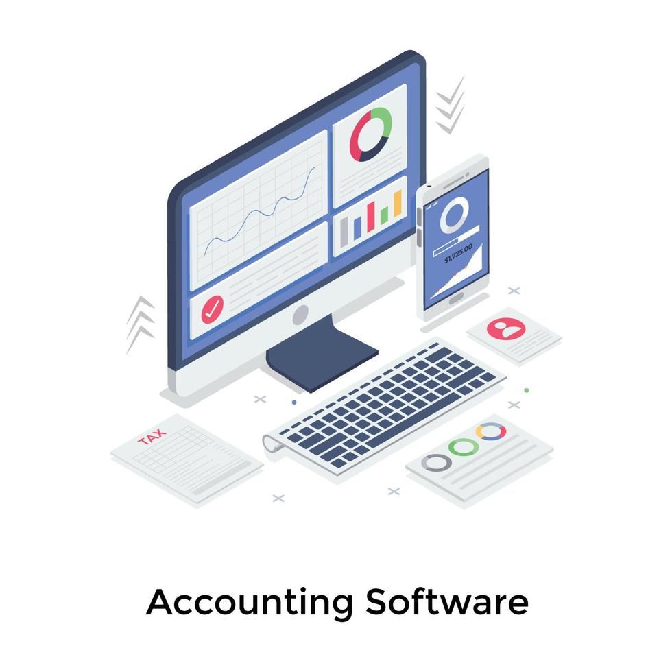 Accounting Software Concepts vector