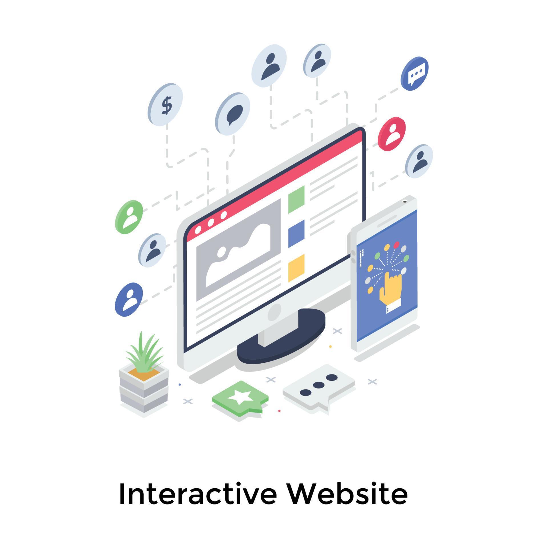 Interactive Website Concepts 5135400 Vector Art at Vecteezy