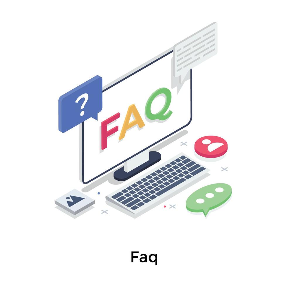 Trendy Faq Concepts vector