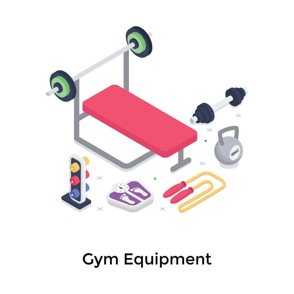 conceptos de equipos de gimnasio vector