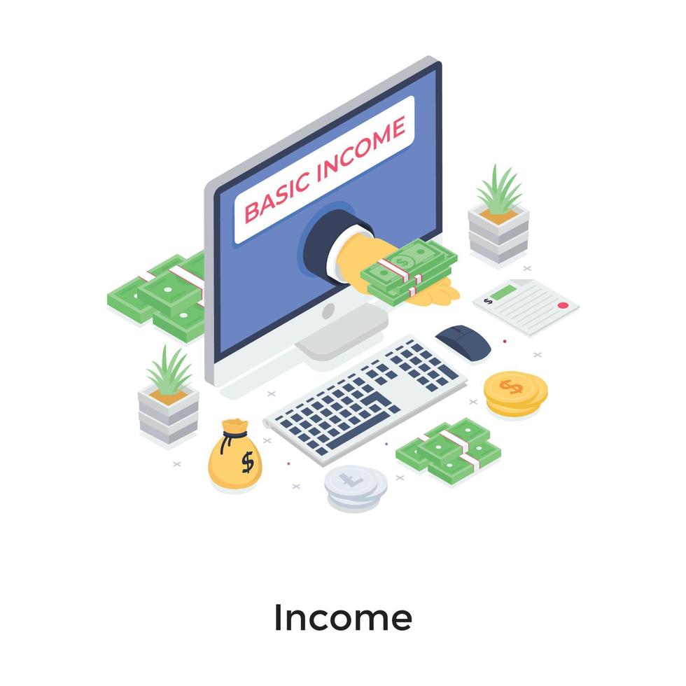 Trendy Income Concepts vector