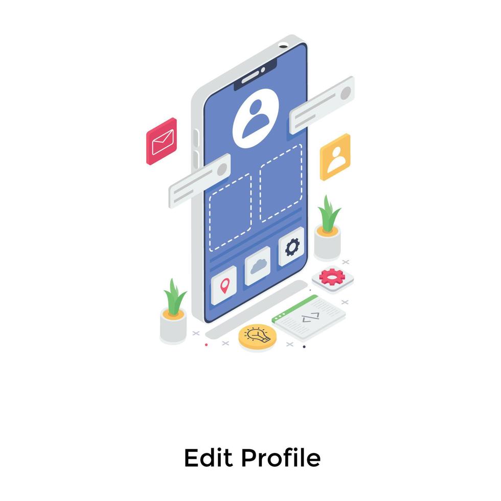 Edit Profile Concepts vector