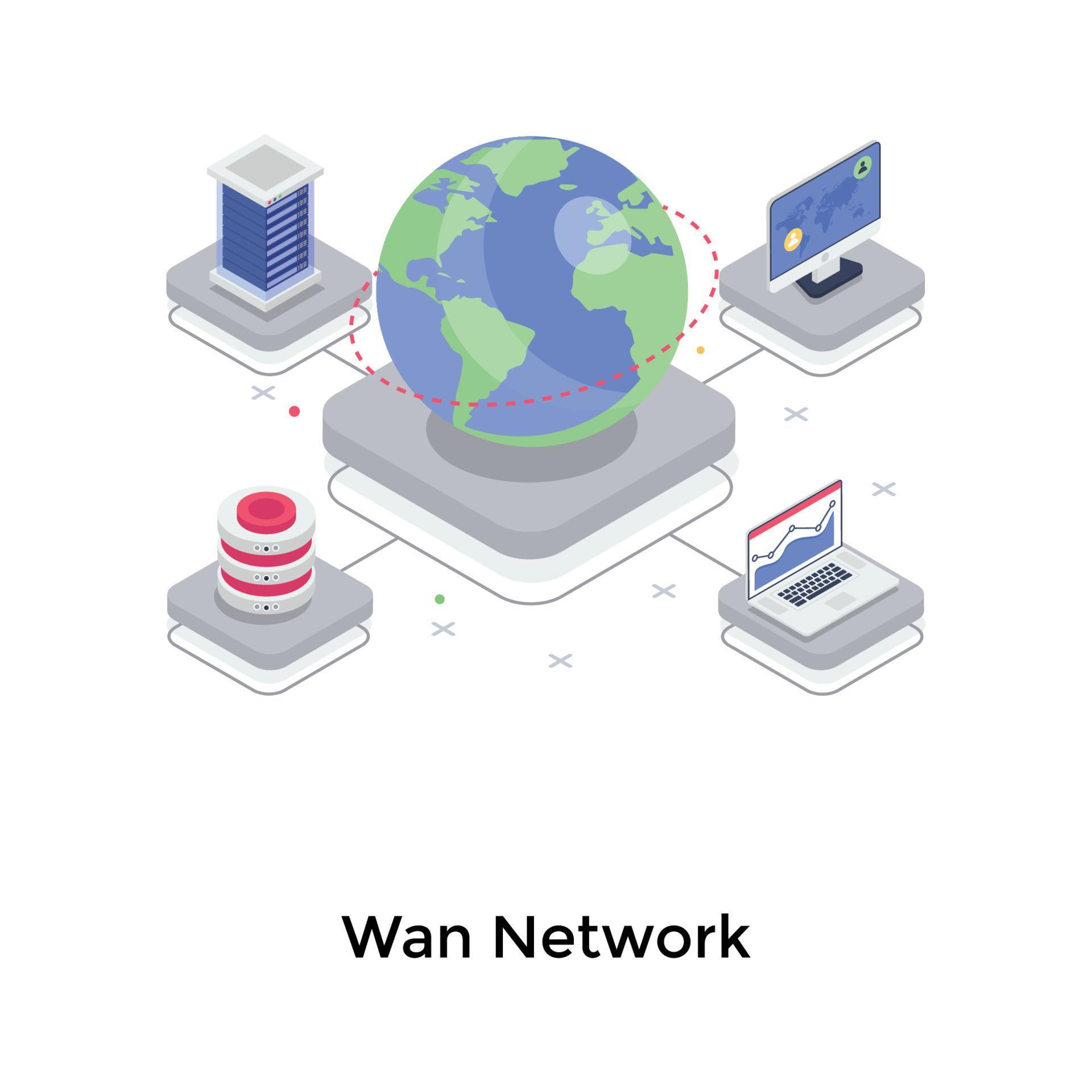 WAN Network Concepts 5135983 Vector Art at Vecteezy
