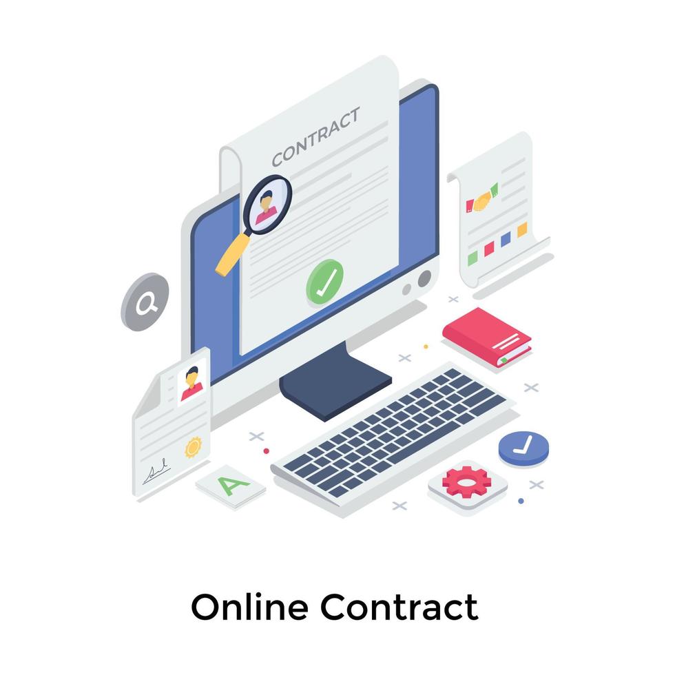 Online Contract Concepts vector