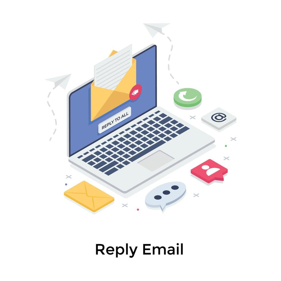 Reply Email Concepts vector