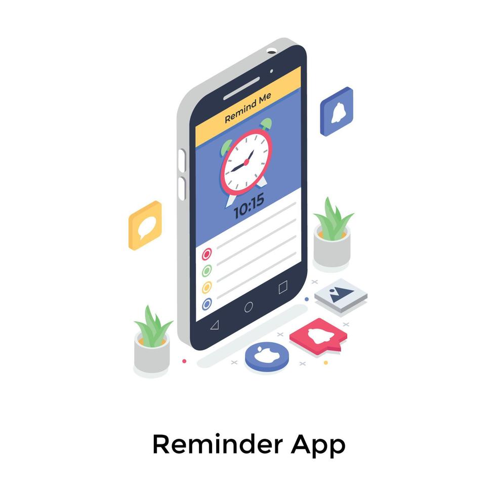 Reminder App Concepts vector