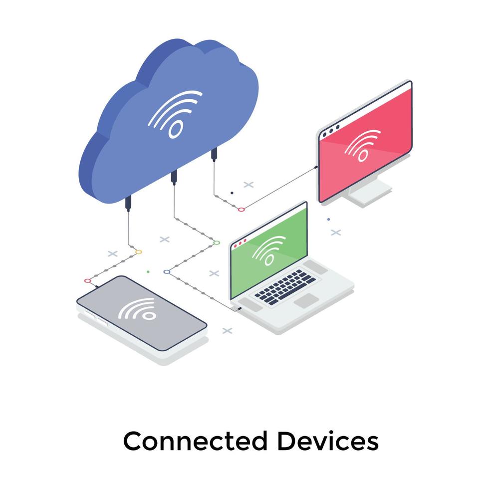 conceptos de dispositivos conectados vector