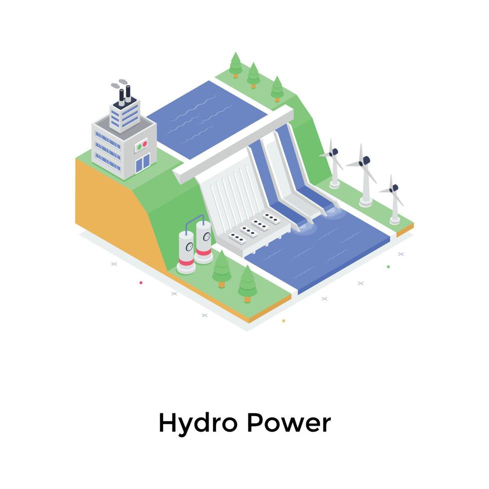 conceptos de hidroelectricidad vector