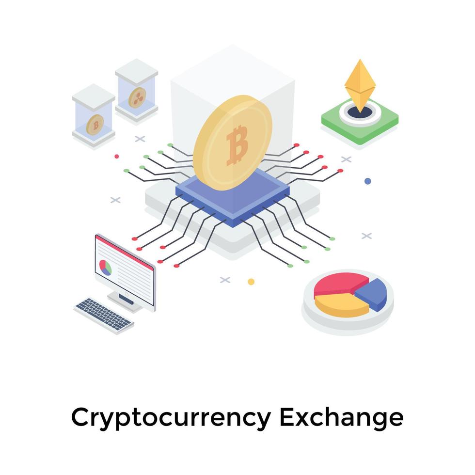 Cryptocurrency Exchange Concepts vector